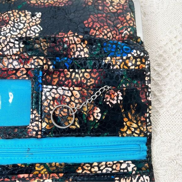 Hobo Rachel Clutch Wallet Metallic Leopard Multicolor Kisslock Framed Purse - Picture 10 of 12